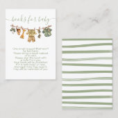 Carte De Visite Jungle Safari Clothesline Apportez un livre (Devant / Derrière)