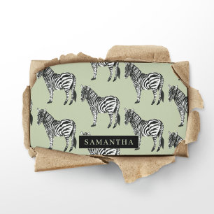 Carte De Visite Jungle Zebra Wild Motif & Nom personnalisé