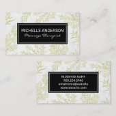 Carte De Visite Juniper Branches Black Frame Arrière - plan (Devant / Derrière)