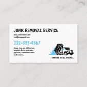 CARTE DE VISITE JUNK HAULING TRASH REMOVAL BLUE BLEU BLACK (Dos)