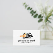 CARTE DE VISITE JUNK HAULING TRASH REMOVAL ORANGE NOIR (Debout devant)