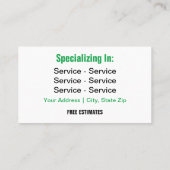 Carte De Visite Junk Removal Business Cards (Dos)