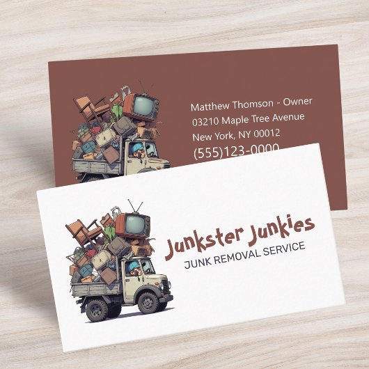 Carte De Visite Junk Removal Garbage Hauling Truck Service