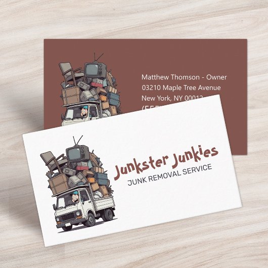 Carte De Visite Junk Removal Garbage Hauling Truck Service