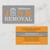 Carte De Visite Junk Removal & Hauling (Devant / Derrière)