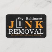 Carte De Visite Junk Removal & Hauling (Devant)