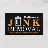 Carte De Visite Junk Removal & Hauling (Devant)