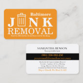 Carte De Visite Junk Removal & Hauling (Devant / Derrière)