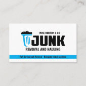 Carte De Visite Junk Removal & Hauling Business TRASH BIN BLUE (Devant)