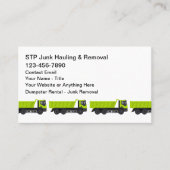Carte De Visite Junk Removal Trash Hauling Theme (Devant)