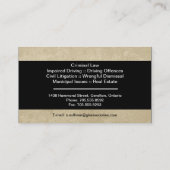 Carte de visite juridique - Avocat de Texture simp (Dos)