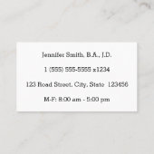 Carte de visite juridique simple (Dos)