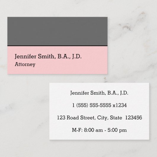 Carte de visite juridique simple (Devant / Derrière)