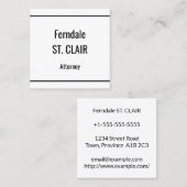 Carte de visite juridique simple et simple (Devant / Derrière)