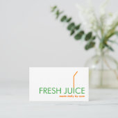 Carte De Visite Jus de Juice Bar Company Orange Paille Logo (Debout devant)