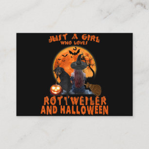 Carte De Visite Just A Girl Who Loves Rottweiler Dog And Halloween