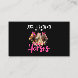 Carte De Visite Juste Accrocher Avec Mon Cheval Floral Flower Hors
