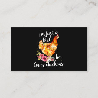 Carte De Visite juste une fille qui aime poule poule poule