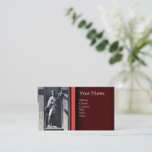 Carte De Visite JUSTICE BUREAU JURIDIQUE, ATTORNEY Red Ruby Monogr (Debout devant)