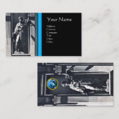 Carte De Visite JUSTICE BUREAU JURIDIQUE, PROCUREUR Blue Black Mon (Devant / Derrière)