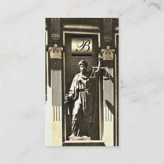 Carte De Visite JUSTICE BUREAU JURIDIQUE, PROCUREUR MONogramme d'o (Dos)