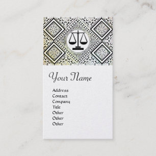 Carte De Visite JUSTICE, CABINET JURIDIQUE, AVOCAT DAMASK Noir Bla