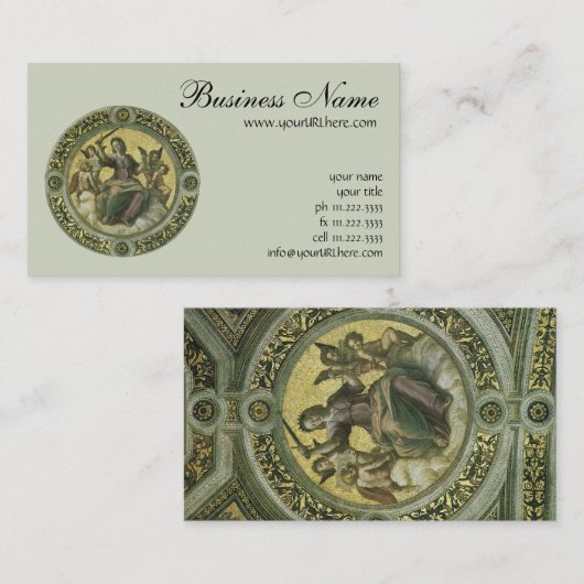 Carte De Visite Justice (fresque au Vatican) par Raphaël (Devant / Derrière)