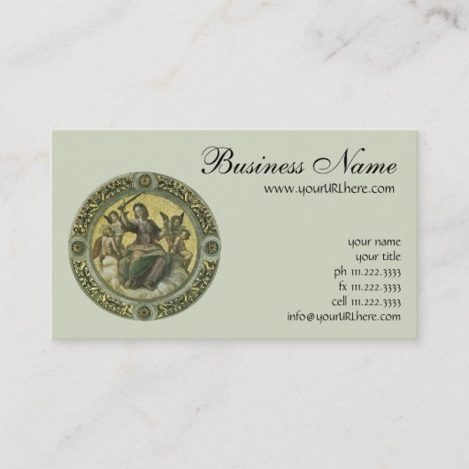 Carte De Visite Justice (fresque du Vatican) par Raphaël (Devant)