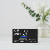 Carte De Visite K9 Unité d'application de la loi Mince Ligne bleue (Debout devant)
