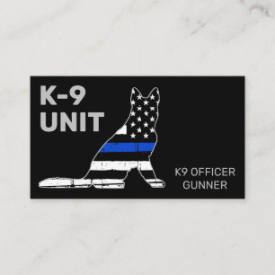 Carte De Visite K9 Unité d'application de la loi Mince Ligne bleue