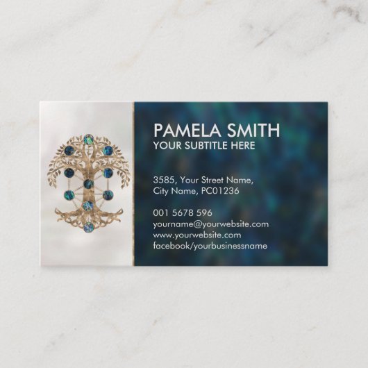 Carte De Visite Kabbalah L'Arbre de Vie L'Balone et l'Or (Devant)