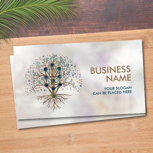 Carte De Visite Kabbalah L'Arbre de Vie Marbre et Or