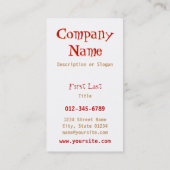 Carte De Visite Kai (Dos)