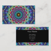 Carte De Visite Kaléidoscope centripète de fleur (Devant / Derrière)