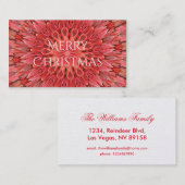 Carte De Visite Kaleidoscope Design Floral Rouge (Devant / Derrière)