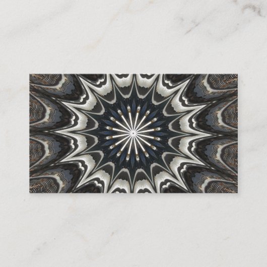 Carte De Visite Kaleidoscope Design noir gris bleu blanc (Devant)