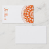 Carte De Visite Kaléidoscope orange de sorbet (Devant / Derrière)