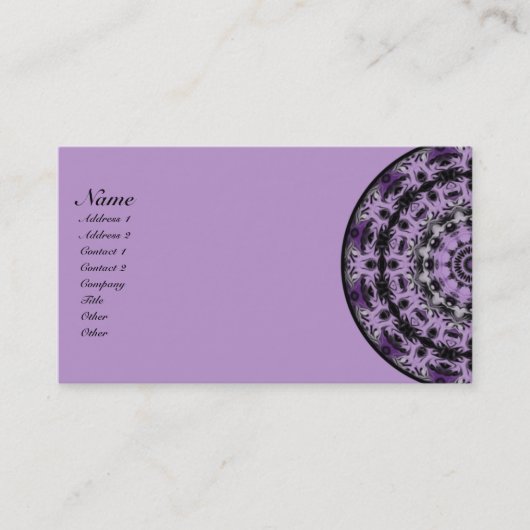 Carte De Visite Kaléidoscope rêveur pourpre (Devant)