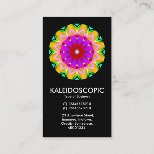 Carte De Visite Kaliedoscopic Mandala 02 - Noir (Devant)