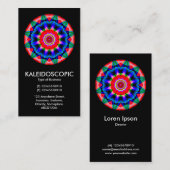 Carte De Visite Kaliedoscopic Mandala 04 - Noir (Devant / Derrière)