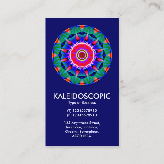 Carte De Visite Kaliedoscopic Mandala - bleu foncé (Devant)