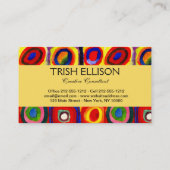 Carte De Visite Kandinsky Farbstudie Cercles Carré Quadrate Art (Dos)