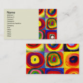 Carte De Visite Kandinsky Farbstudie Quadrates Cercles Art  (Devant / Derrière)