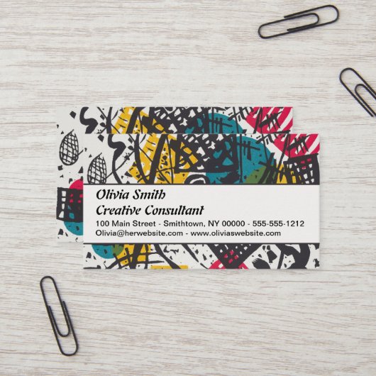 Carte De Visite Kandinsky Small Worlds V Classic Abstrait (Devant/Arrière en situation)