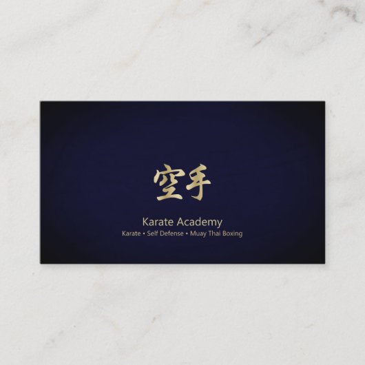 Carte de visite Kanji Karate Gold (Devant)