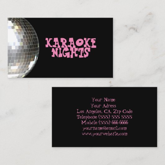 Carte de visite Karaoke (Devant / Derrière)