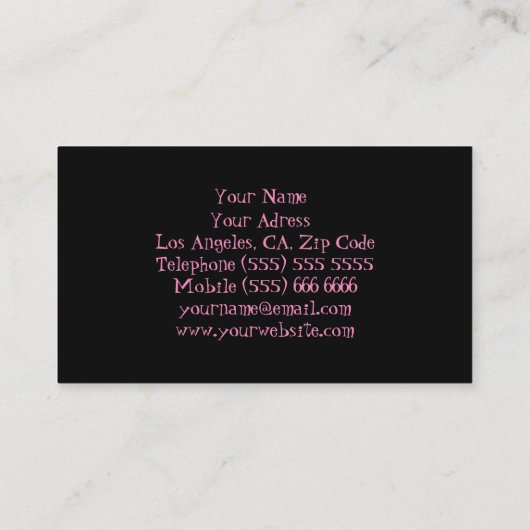 Carte de visite Karaoke (Dos)