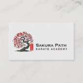 Carte De Visite Karate Academy - Red Blossom Sakura (Devant)