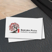 Carte De Visite Karate Academy - Red Blossom Sakura
