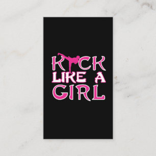 Carte De Visite Karate Kickboxing Girl Fighter